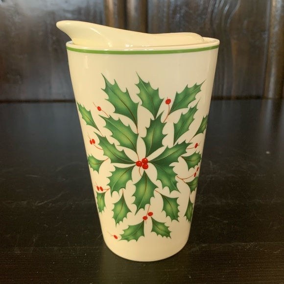 Lenox Holiday Dimension Porcelain Travel Mug with Ceramic Lid - Picture 4 of 8